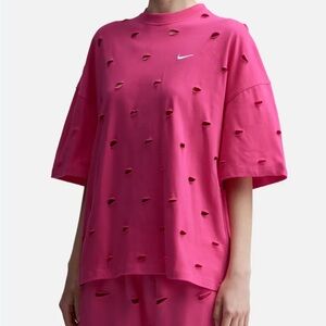 NWT Nike x Jacquemus Cutout Swoosh Tee Medium Pink Unisex Oversized Streetwear